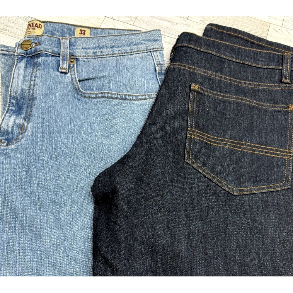 Lot of 2 NWOT RedHead Jeans Men's 33x30 Blue Denim Straight Relaxed Fit